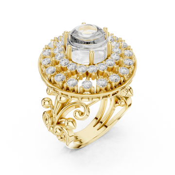 Gold Regency Filigree Empress Couture Ring Right View