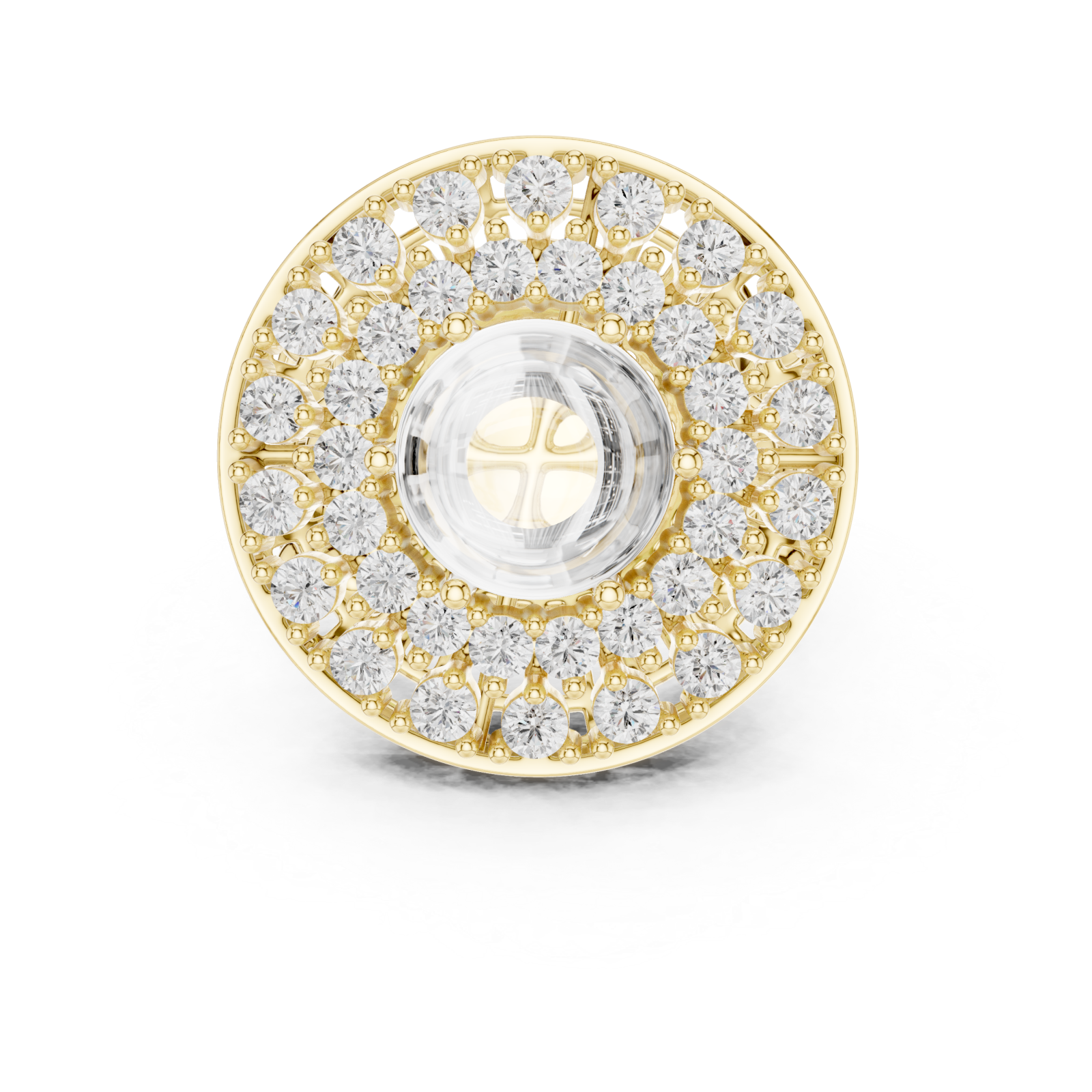  Gold Regency Filigree Empress Couture Ring Front View
