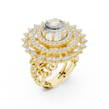 Gold Radiant Celestia Halo Ring Right View