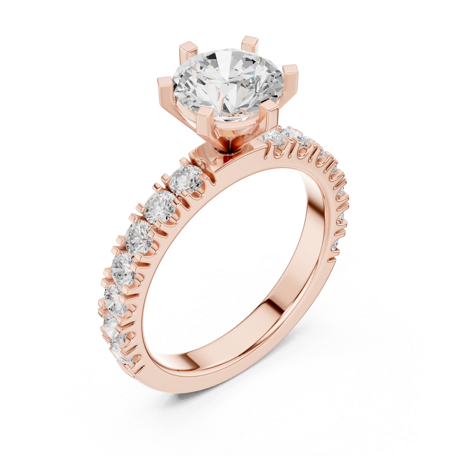  Rose Gold Pure Embrace Solitaire Statement Band Ring Right View