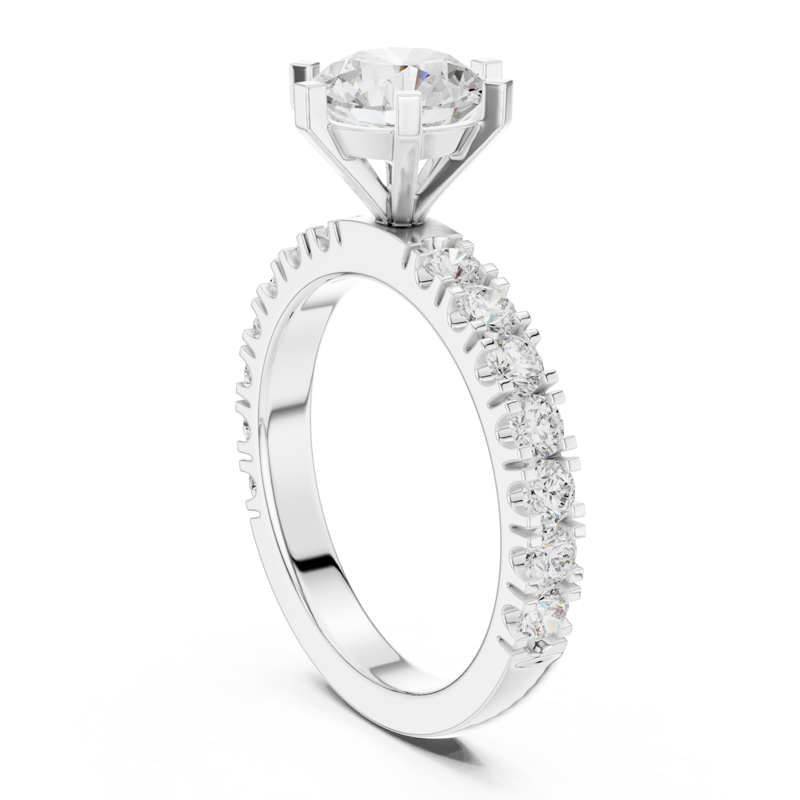  White Gold Pure Embrace Solitaire Statement Band Ring Left View