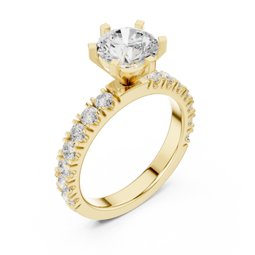 Gold Pure Embrace Solitaire Statement Band Ring Right View