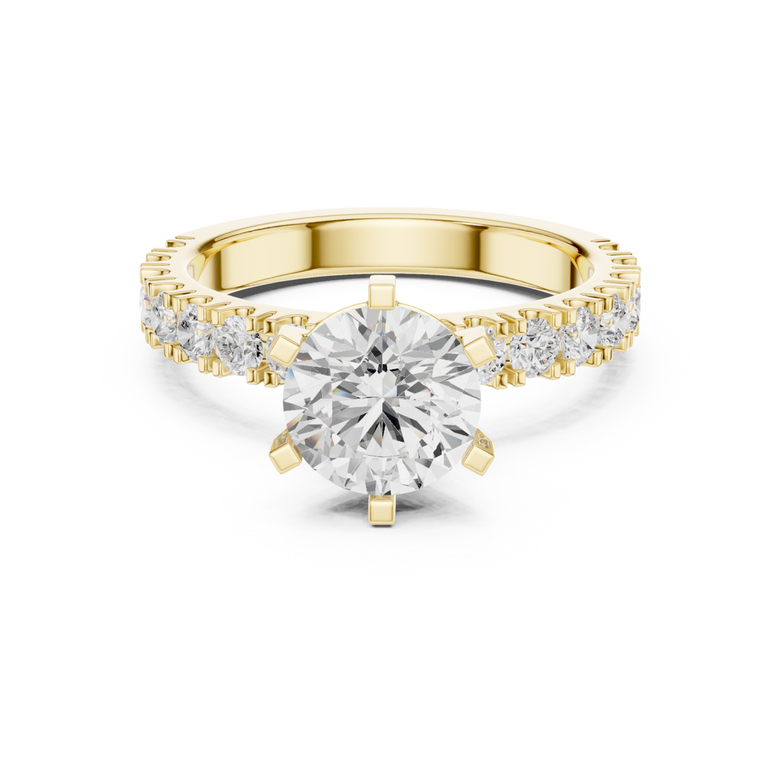 Gold Pure Embrace Solitaire Statement Band Ring Right View