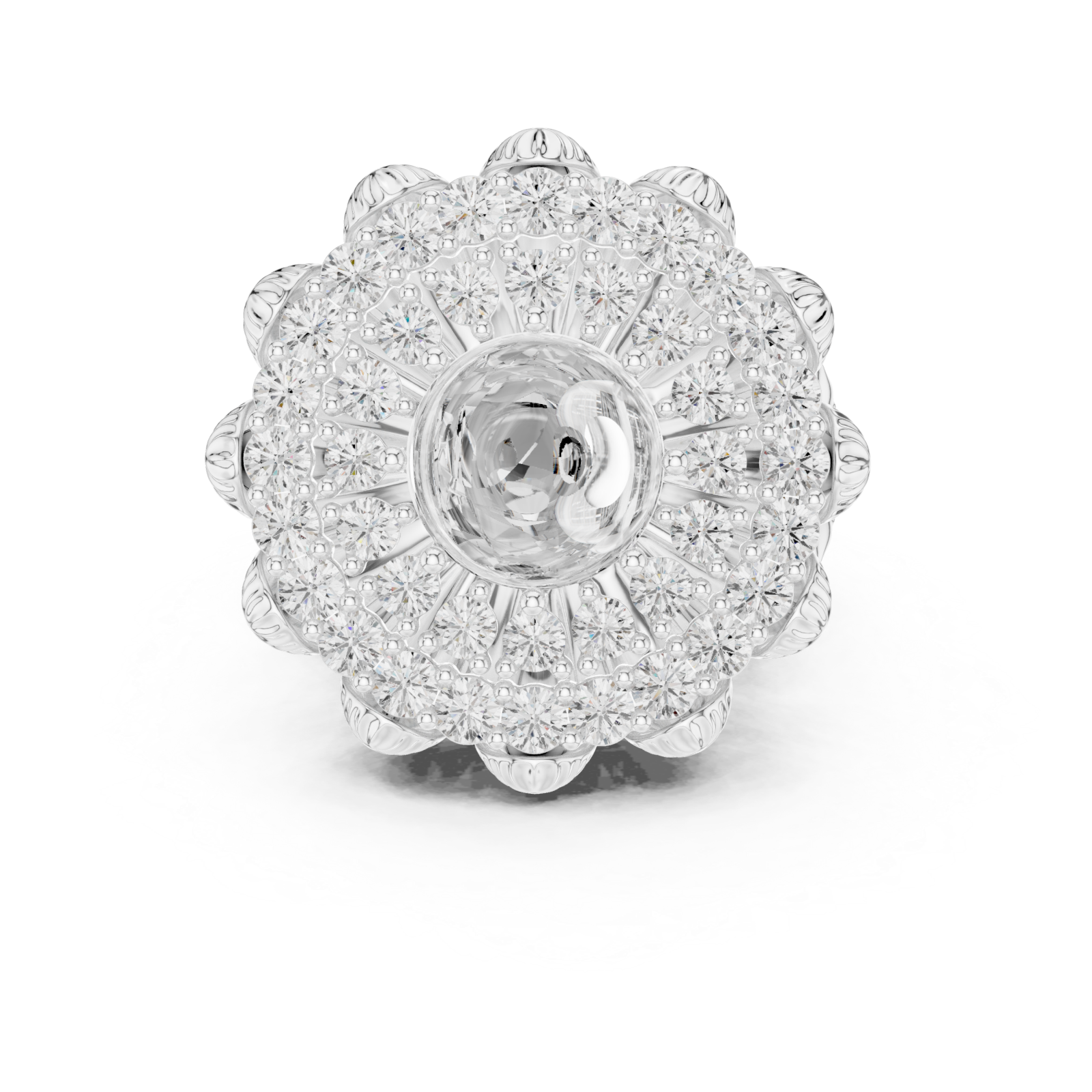  White Gold Royal Bloom Embrace Ring Front View