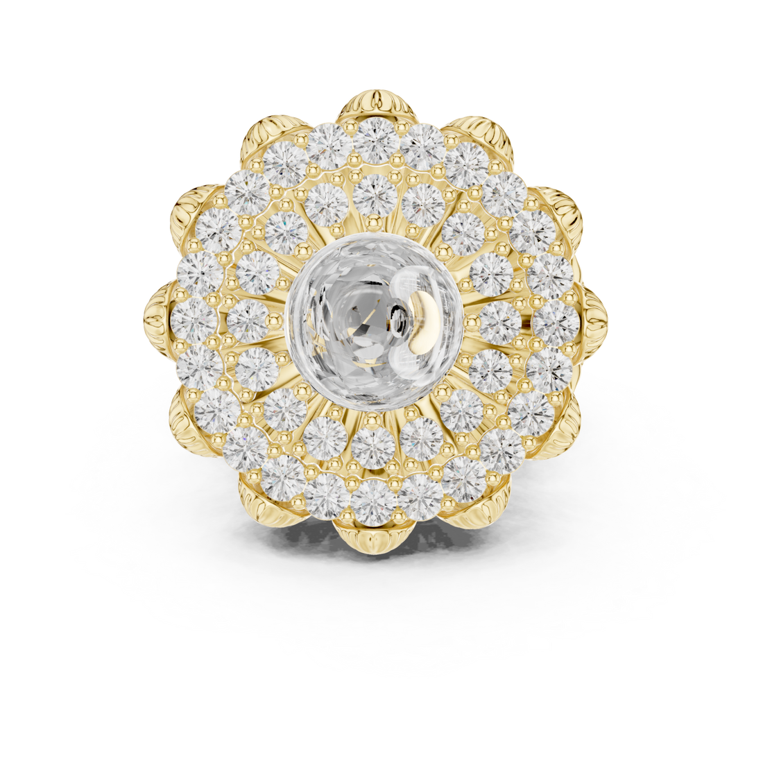 Gold Royal Bloom Embrace Ring Right View