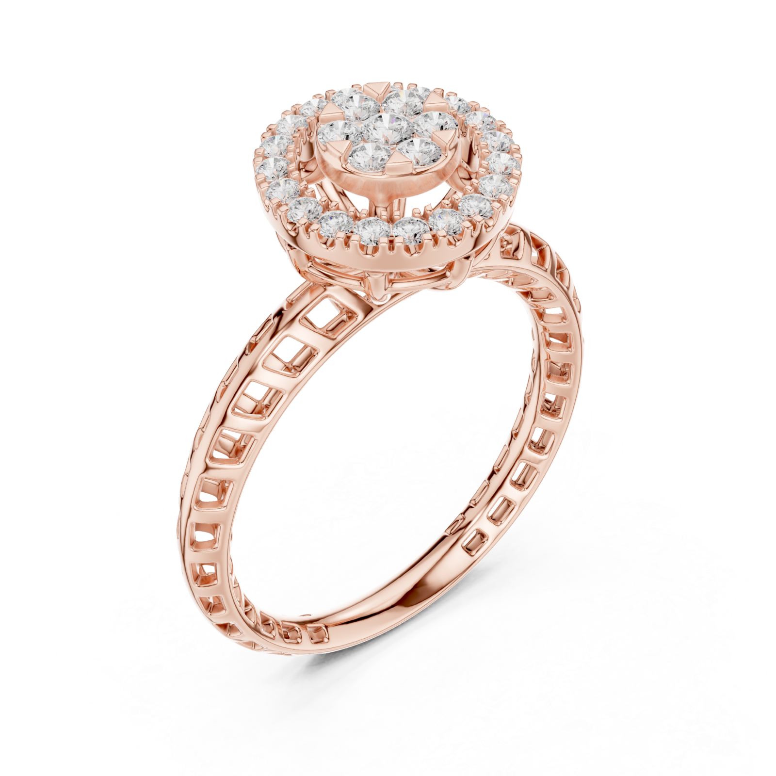  Rose Gold Luminous Halo Blossom Ring Right View
