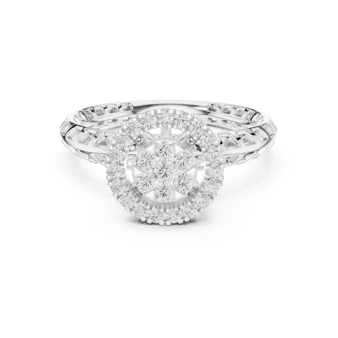  White Gold Luminous Halo Blossom Ring Right View