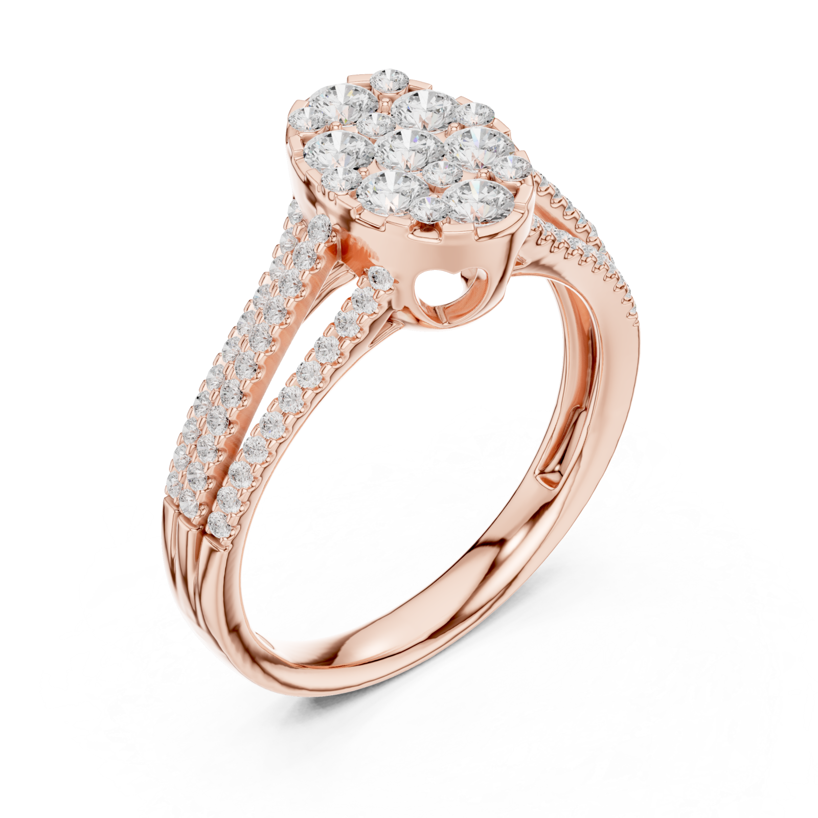  Rose Gold Celestial Halo Bloom Ring Right View