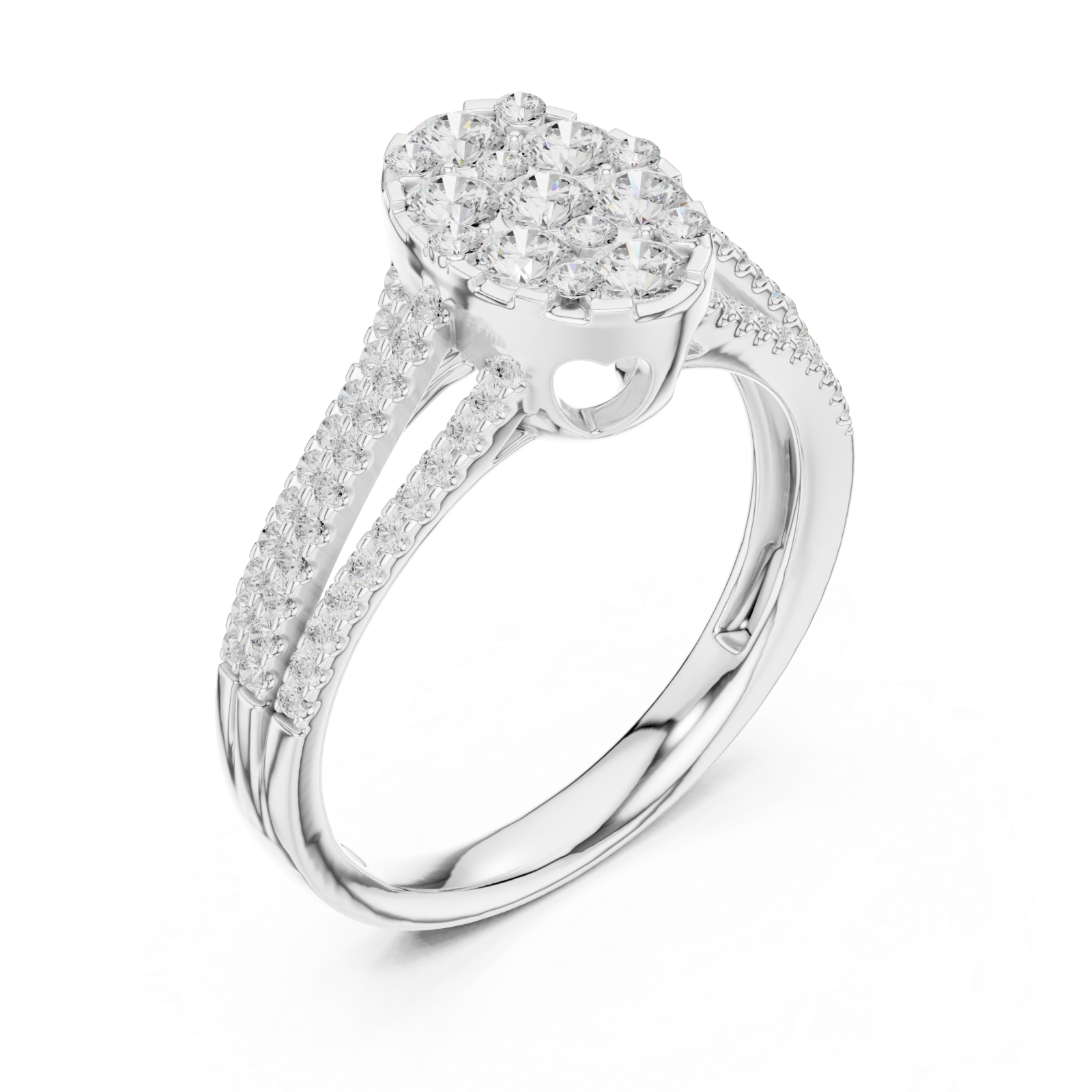  White Gold Celestial Halo Bloom Ring Right View