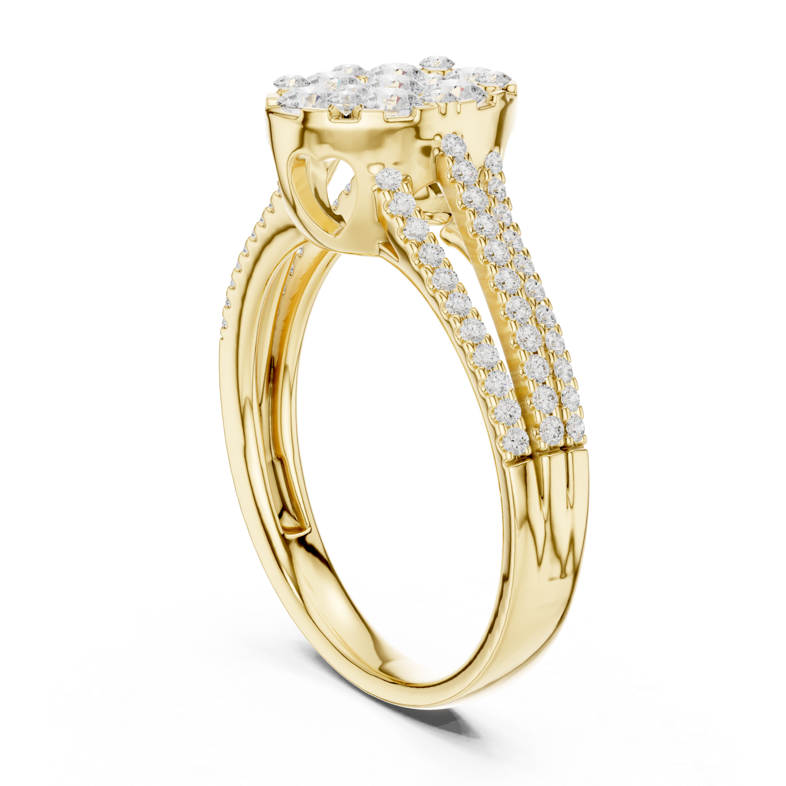  Gold Celestial Halo Bloom Ring Left View