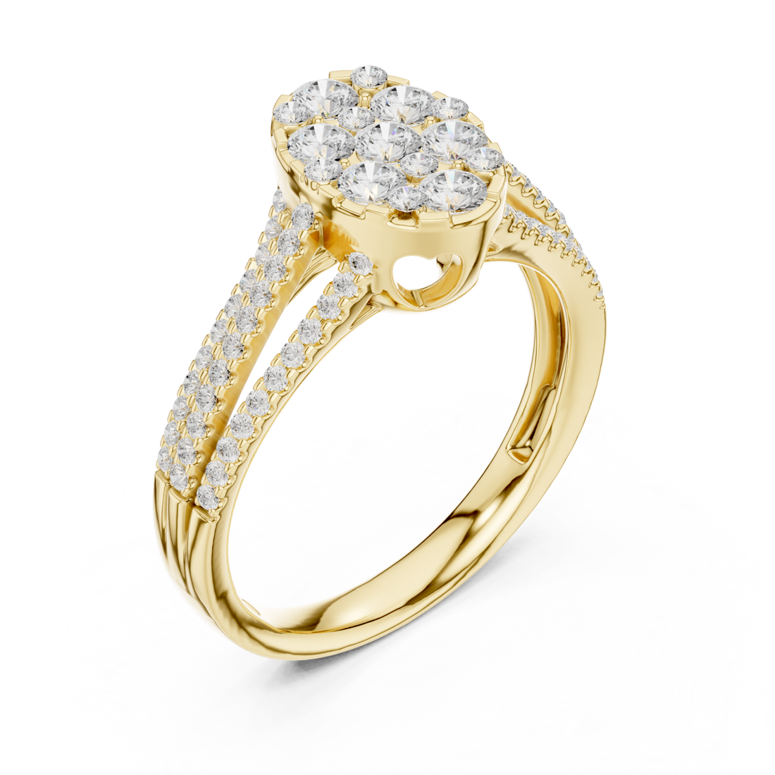 Gold Celestial Halo Bloom Ring Right View