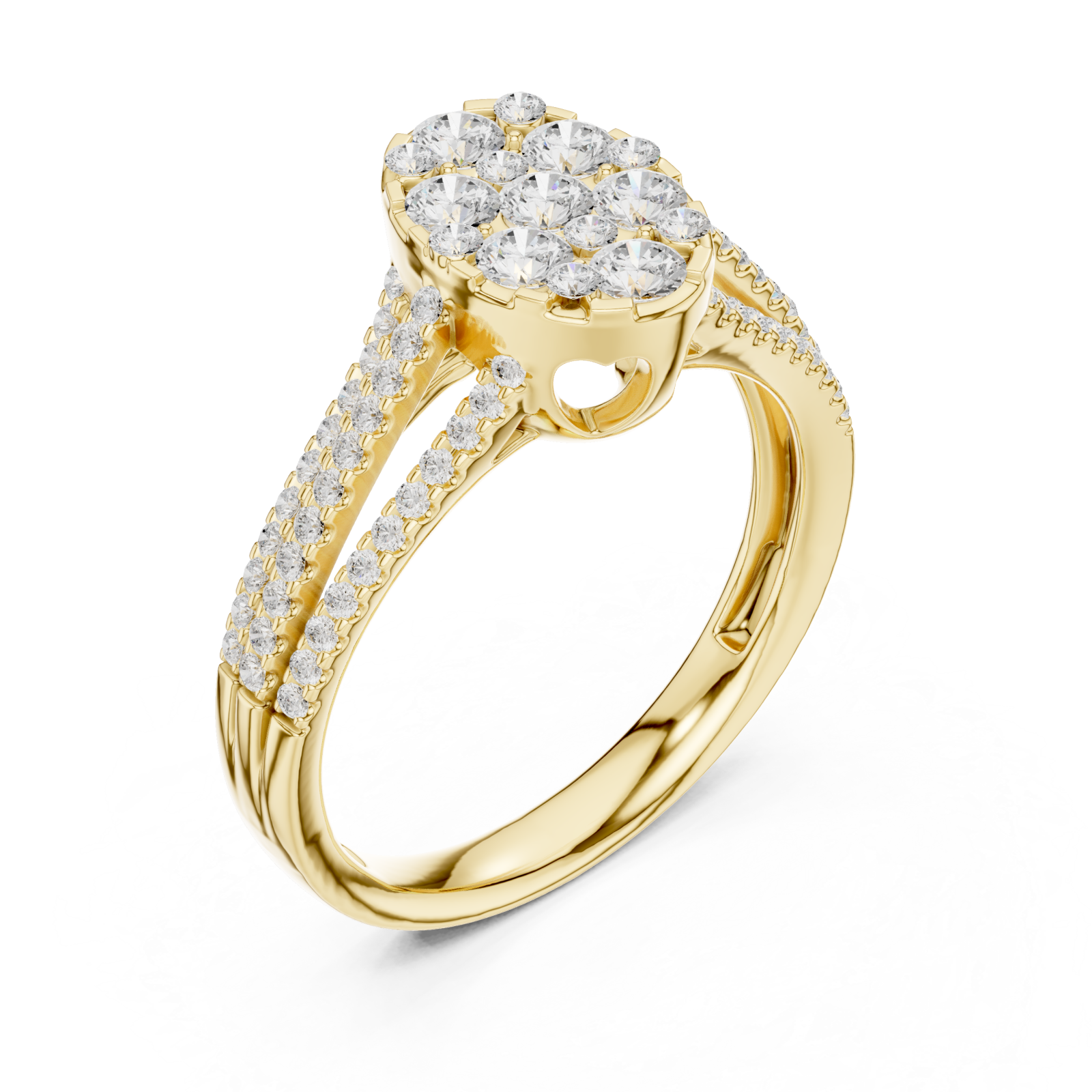 Gold Celestial Halo Bloom Ring Right View