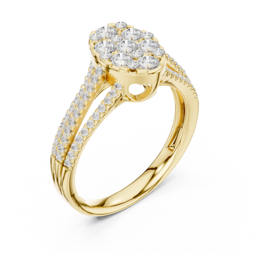 Gold Celestial Halo Bloom Ring Right View
