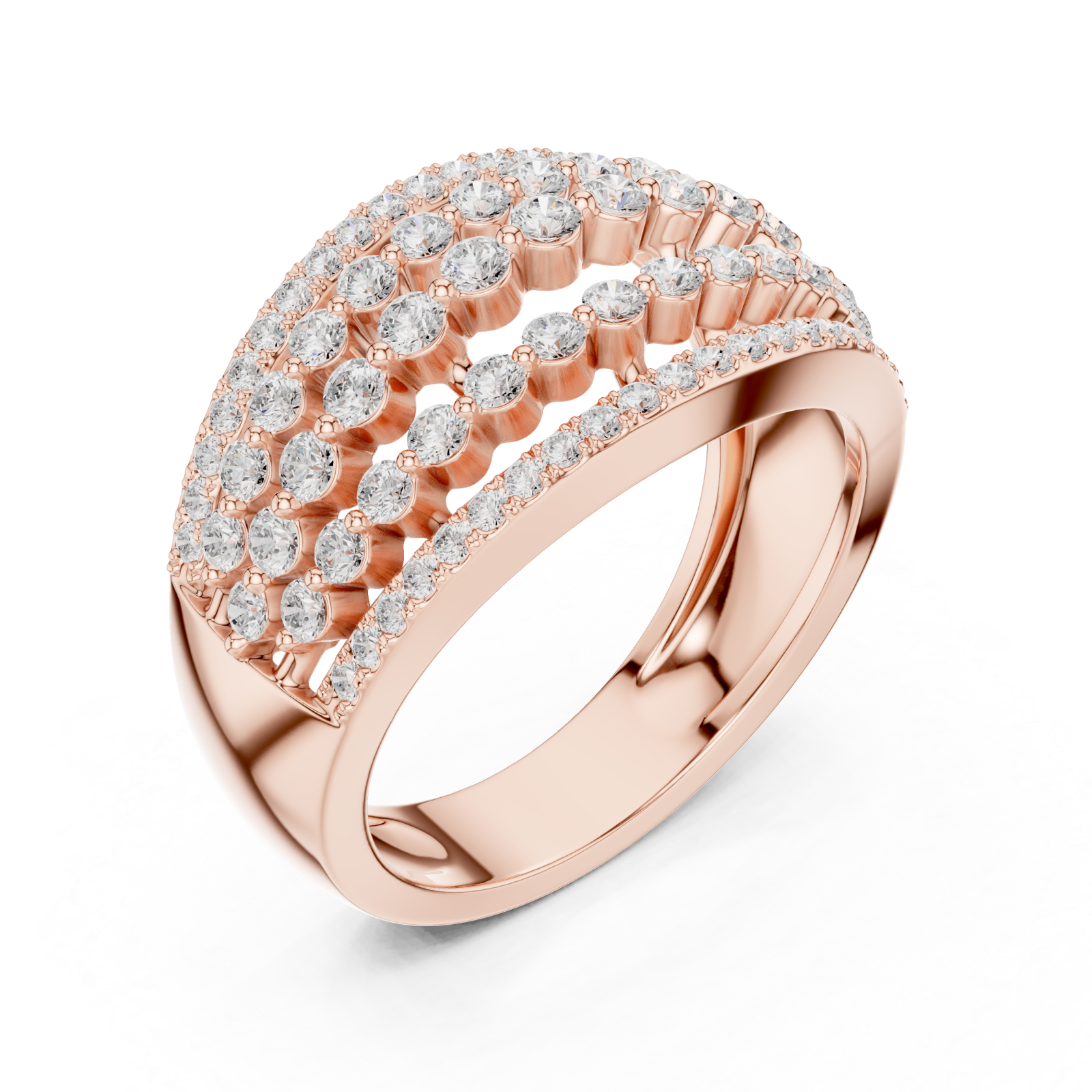  Rose Gold Celestial Cascade Wave Ring Right View
