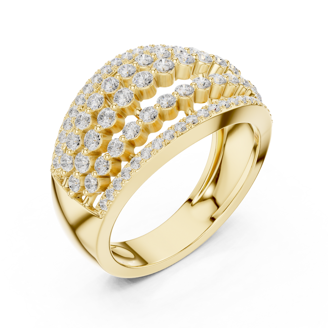 Gold Celestial Cascade Wave Ring Right View