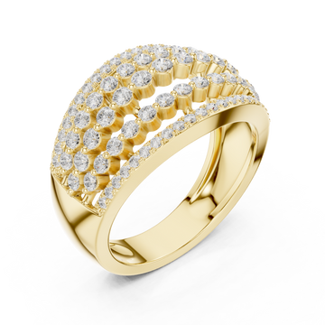 Gold Celestial Cascade Wave Ring Right View