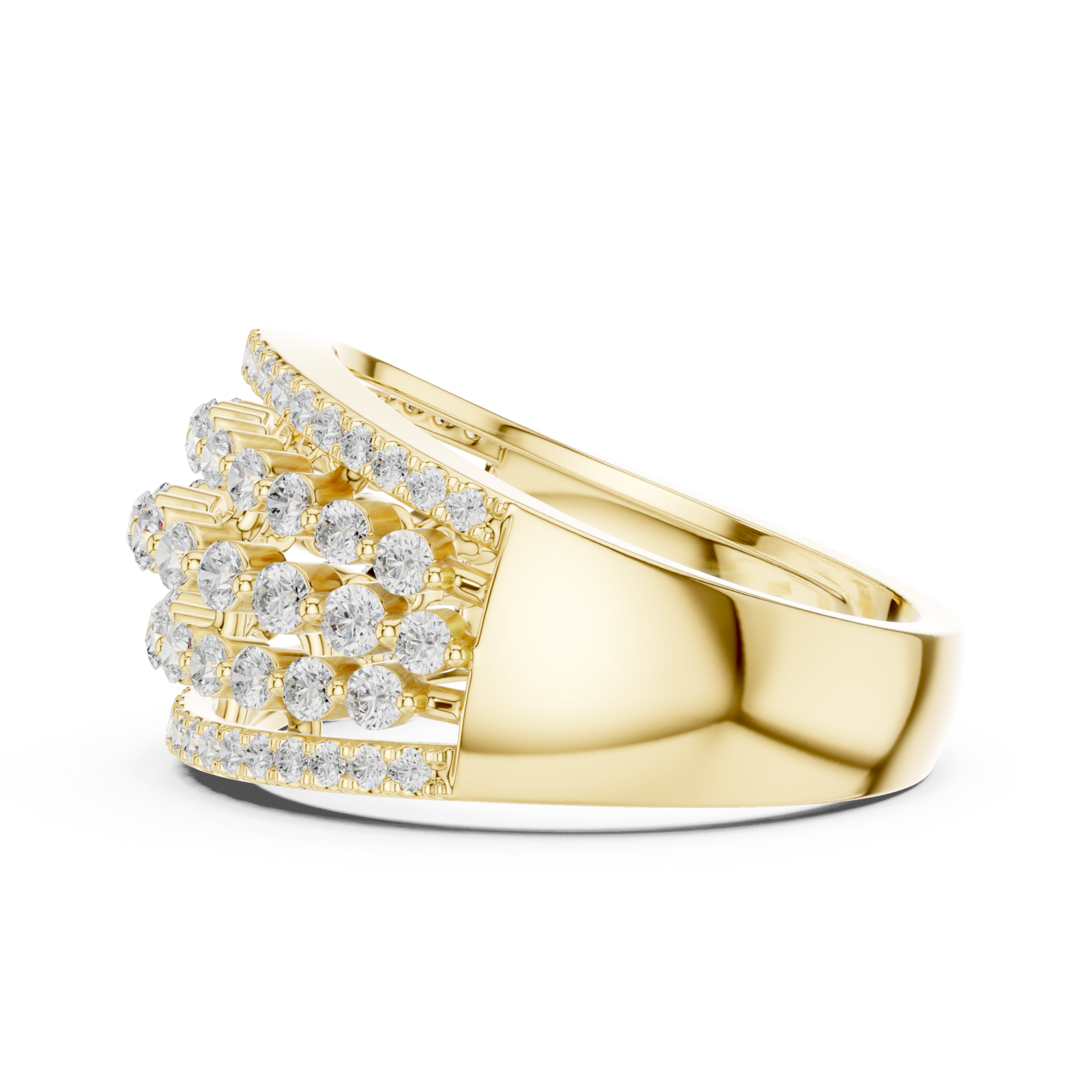  Gold Celestial Cascade Wave Ring Side View
