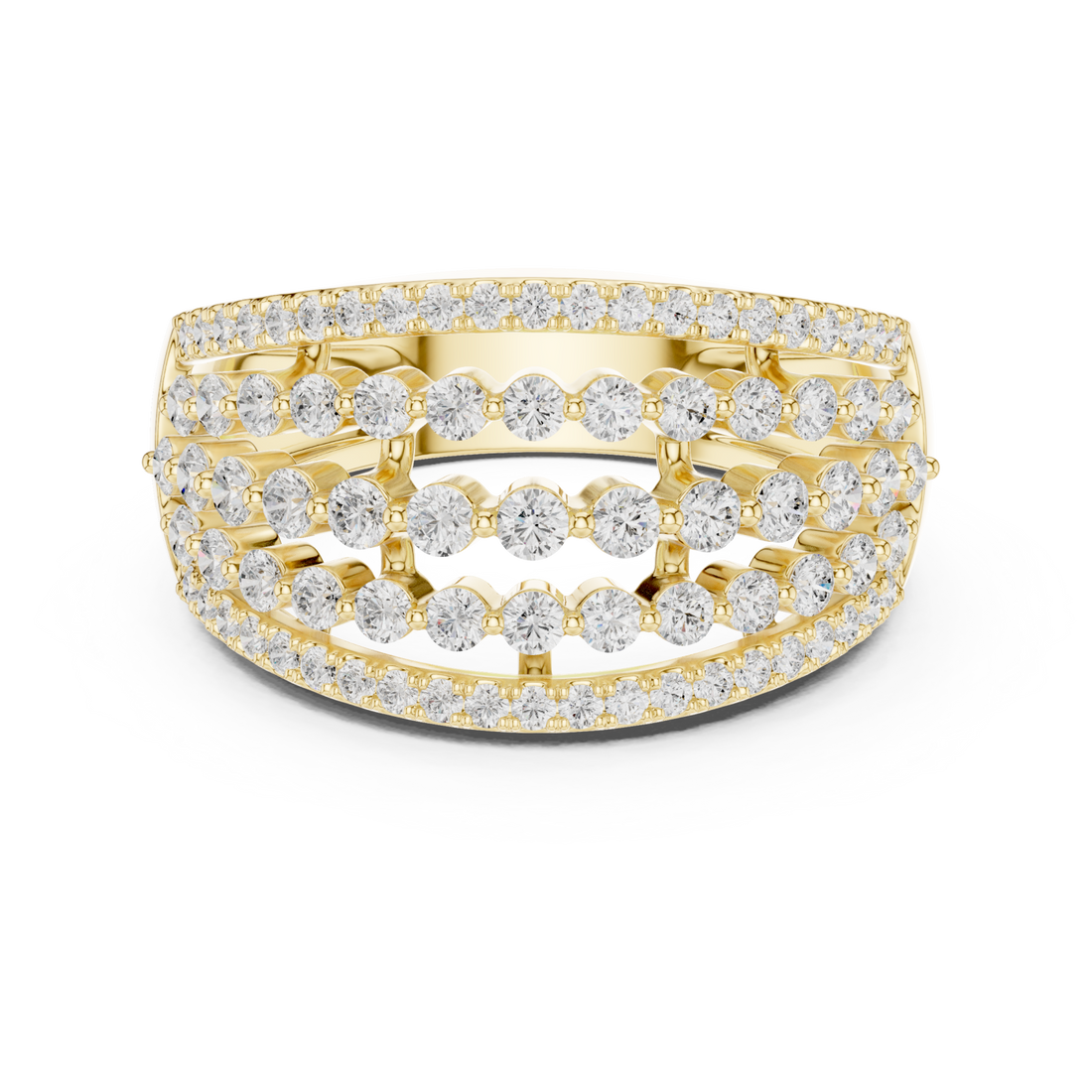 Gold Celestial Cascade Wave Ring Right View
