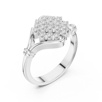 White Gold Majestic Cluster Ring Right View