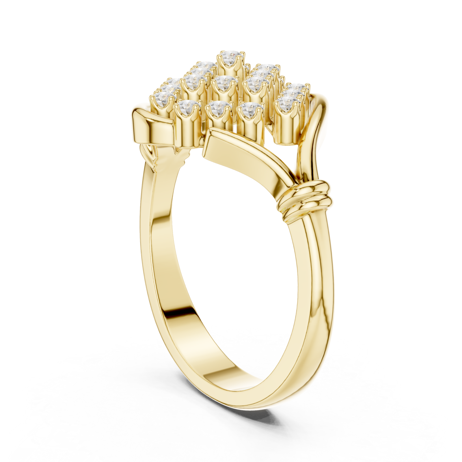  Gold Majestic Cluster Ring Left View
