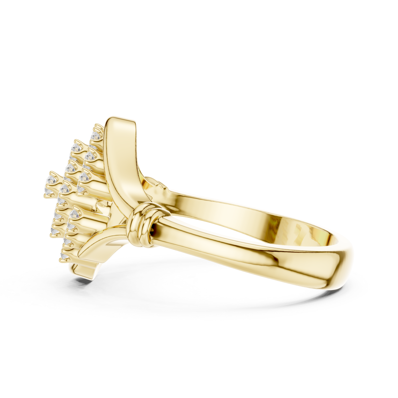  Gold Majestic Cluster Ring Side View