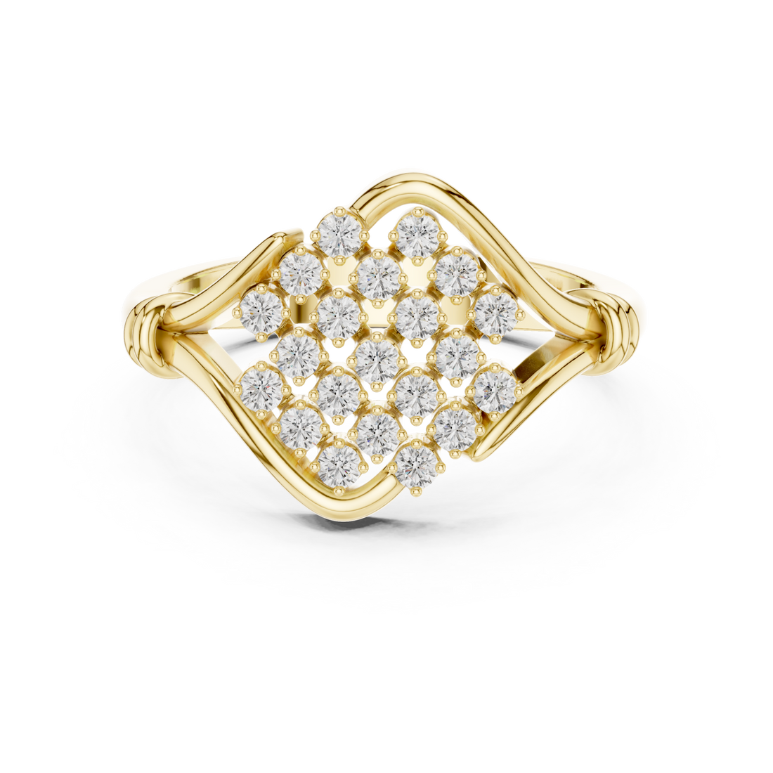 Gold Majestic Cluster Ring Right View