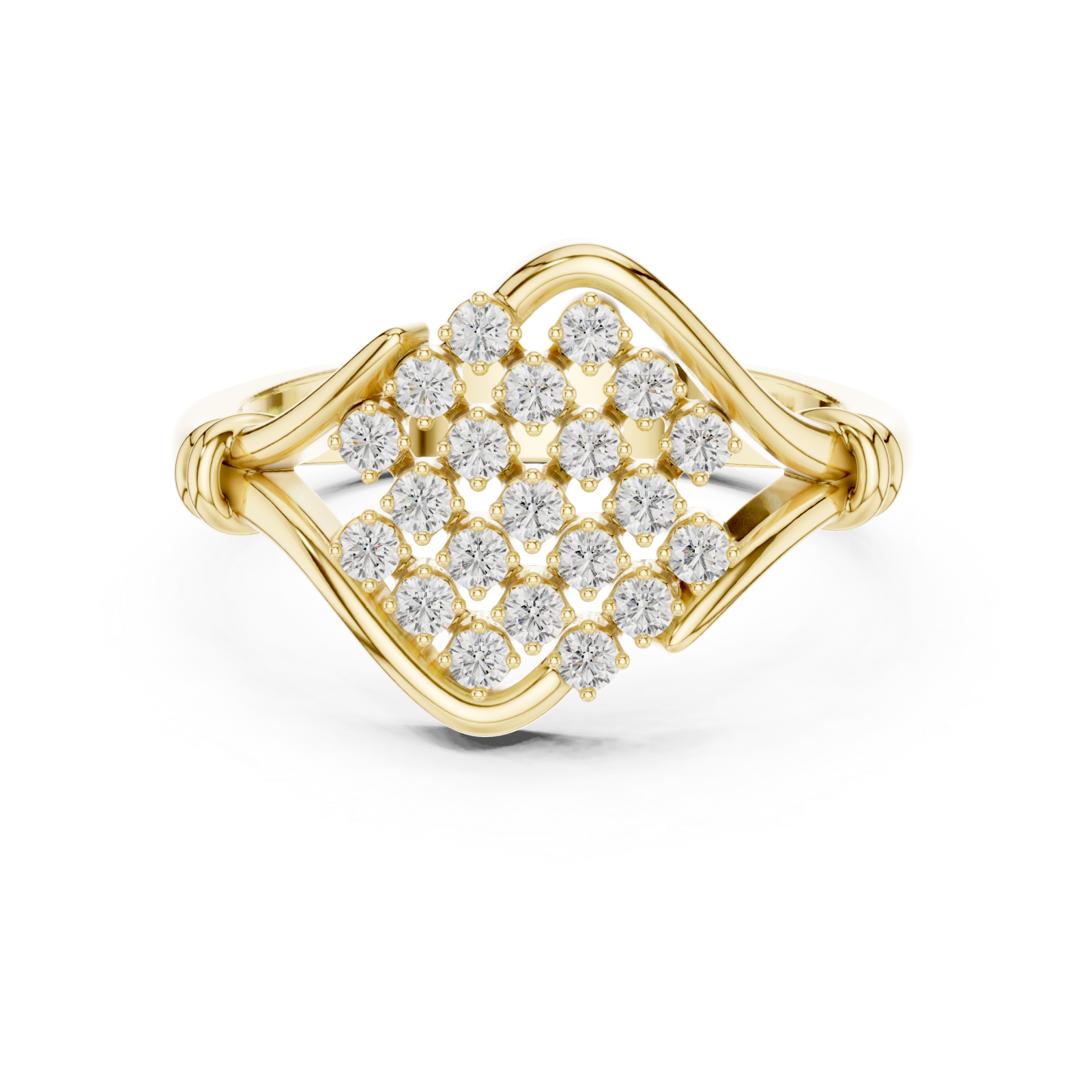  Gold Majestic Cluster Ring Front View
