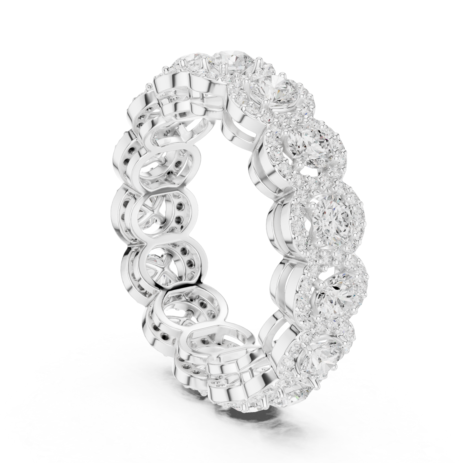  White Gold Celestial Dream Chain Design Band Left View