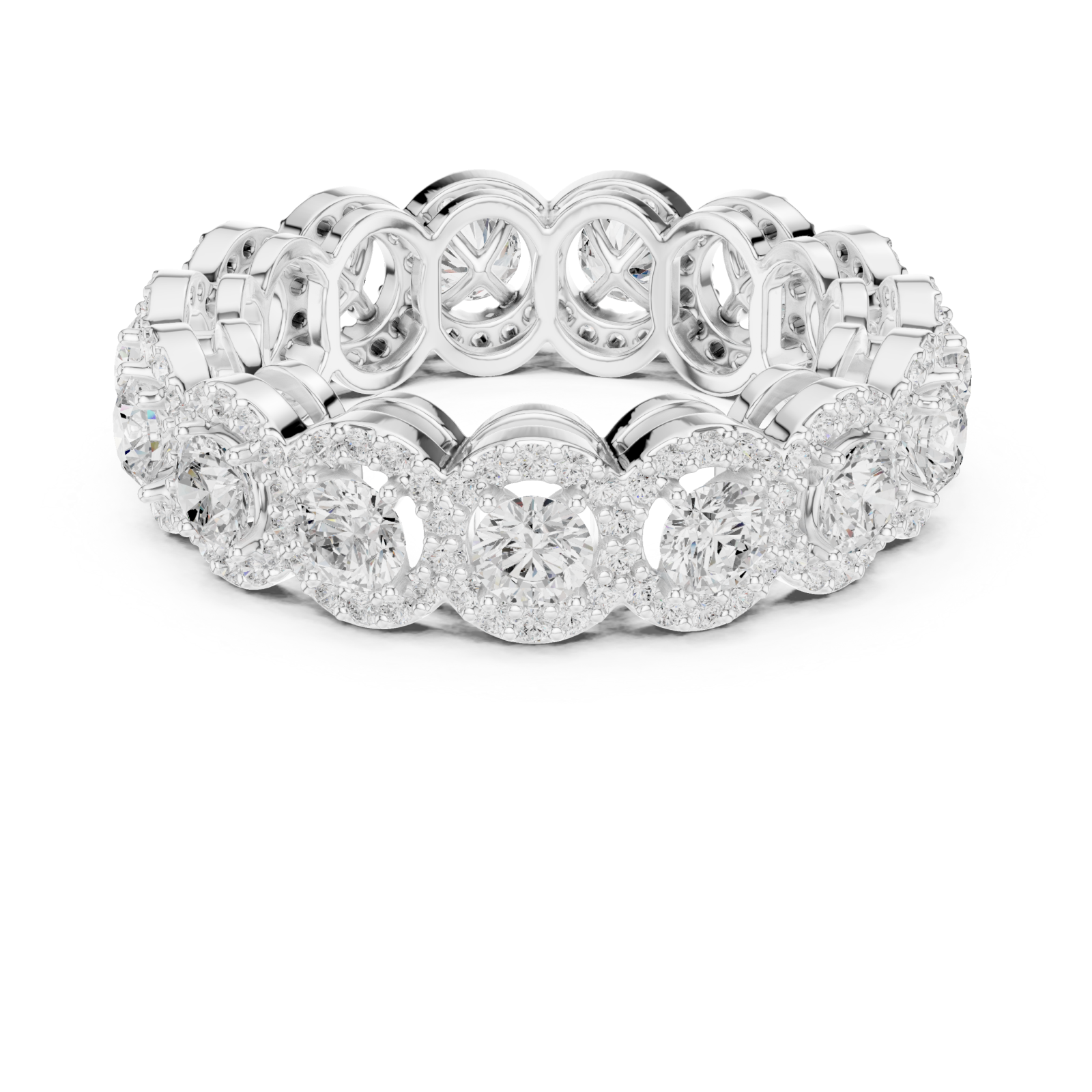  White Gold Celestial Dream Chain Design Band Front View