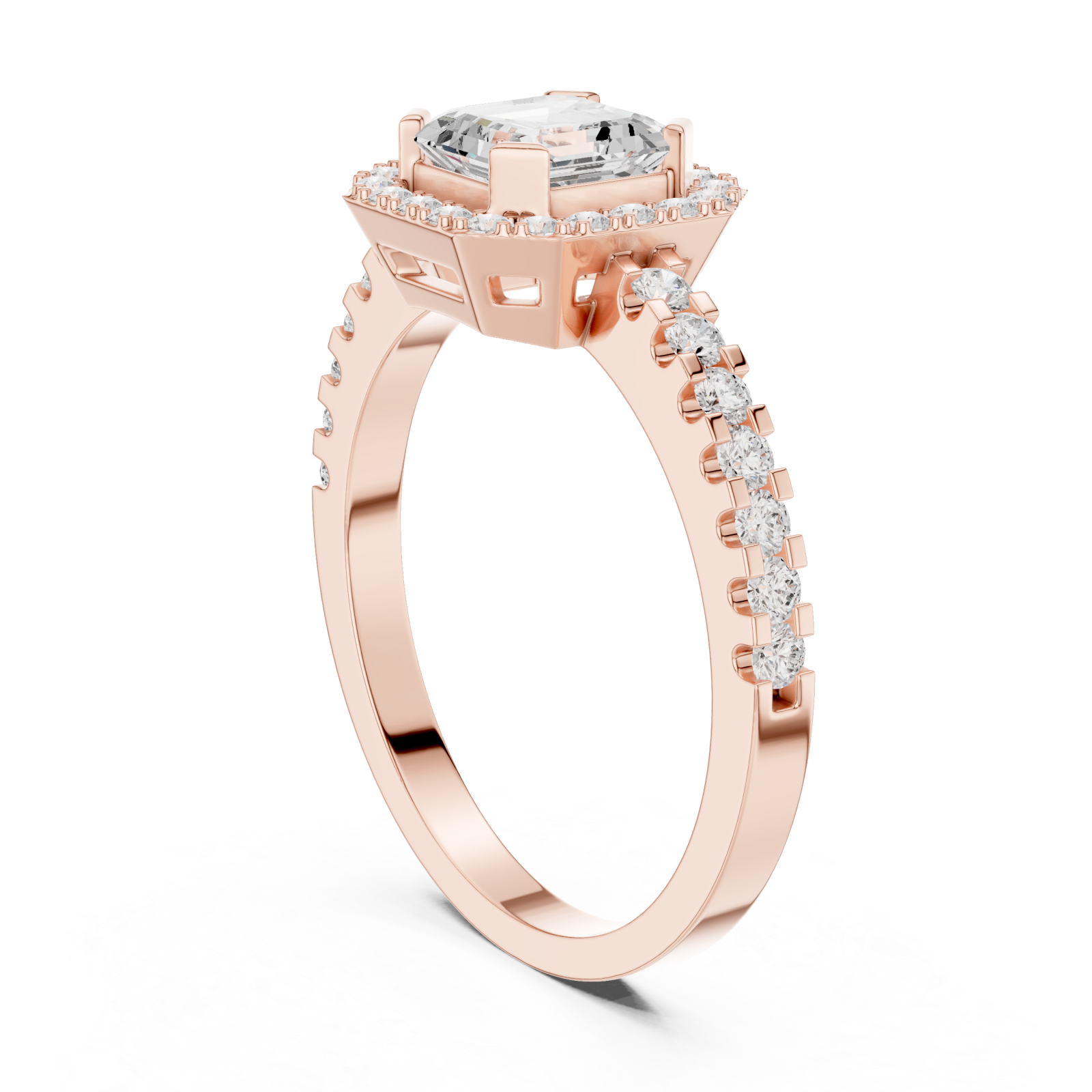  Rose Gold Luminous Solitaire Crown Embrace Band Left View