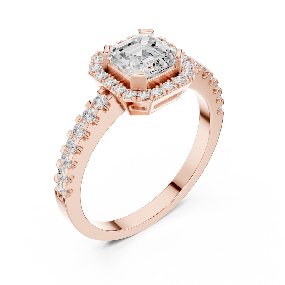  Rose Gold Luminous Solitaire Crown Embrace Band Right View