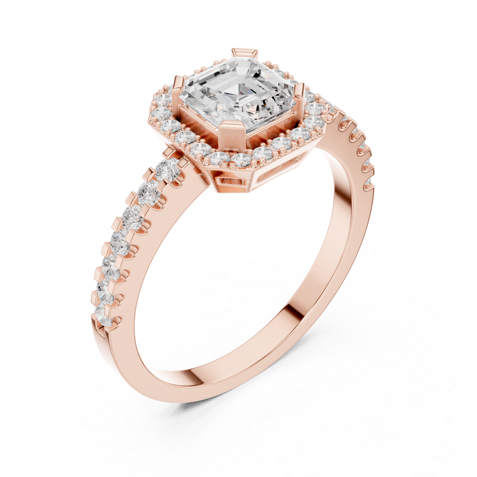  Rose Gold Luminous Solitaire Crown Embrace Band Right View
