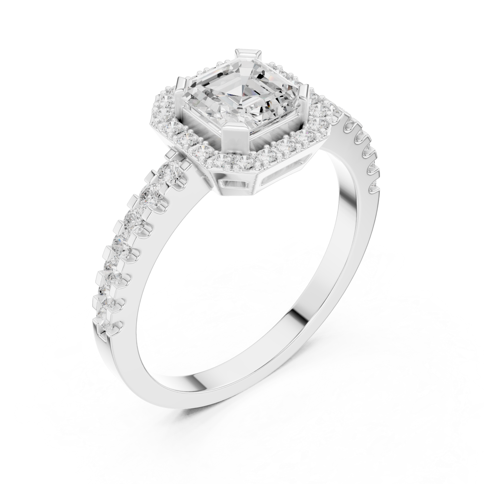  White Gold Luminous Solitaire Crown Embrace Band Right View