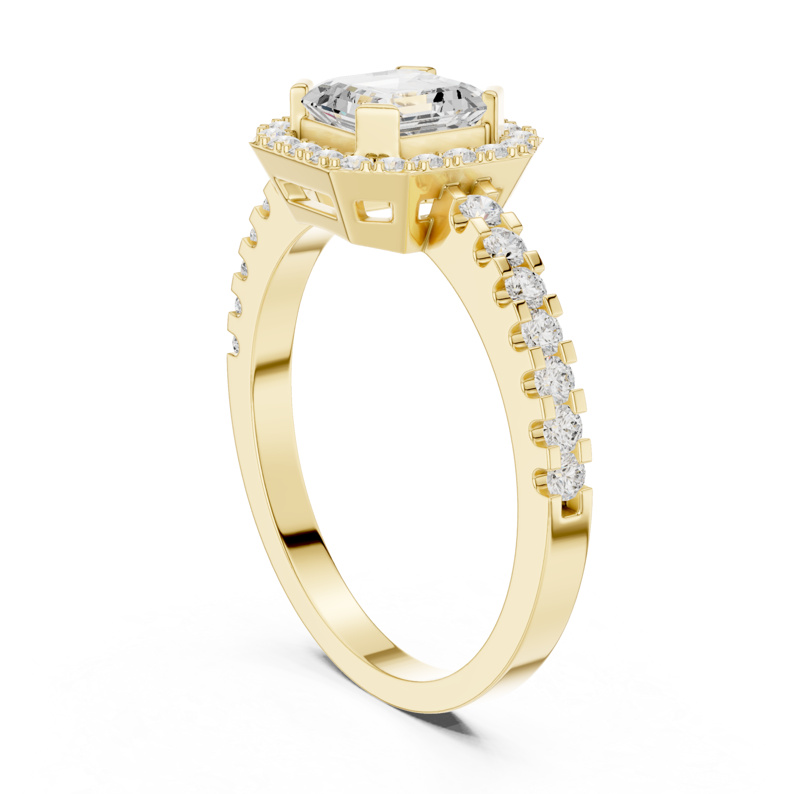  Gold Luminous Solitaire Crown Embrace Band Left View