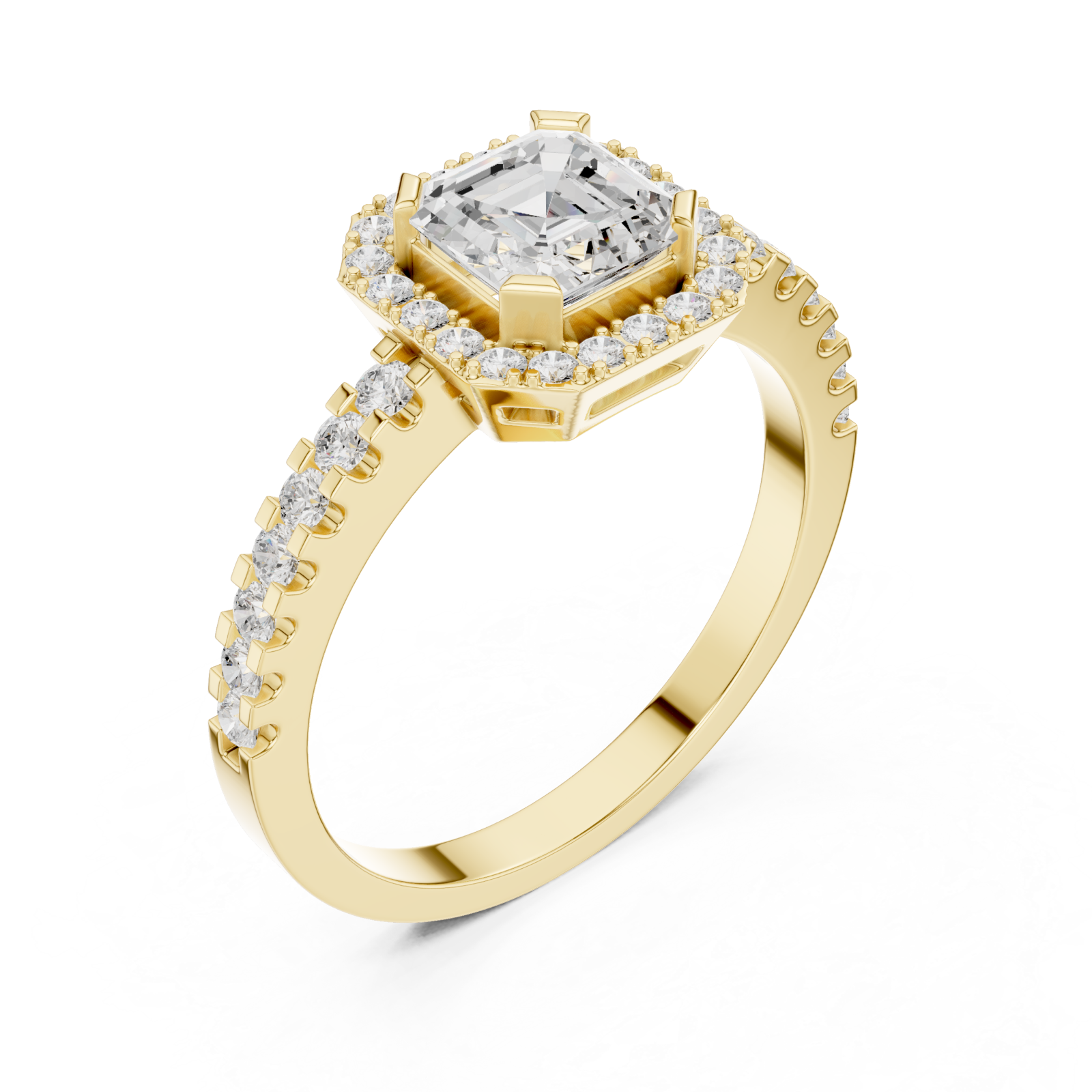 Gold Luminous Solitaire Crown Embrace Band Right View