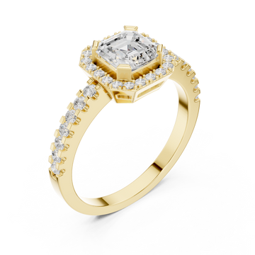 Gold Luminous Solitaire Crown Embrace Band Right View