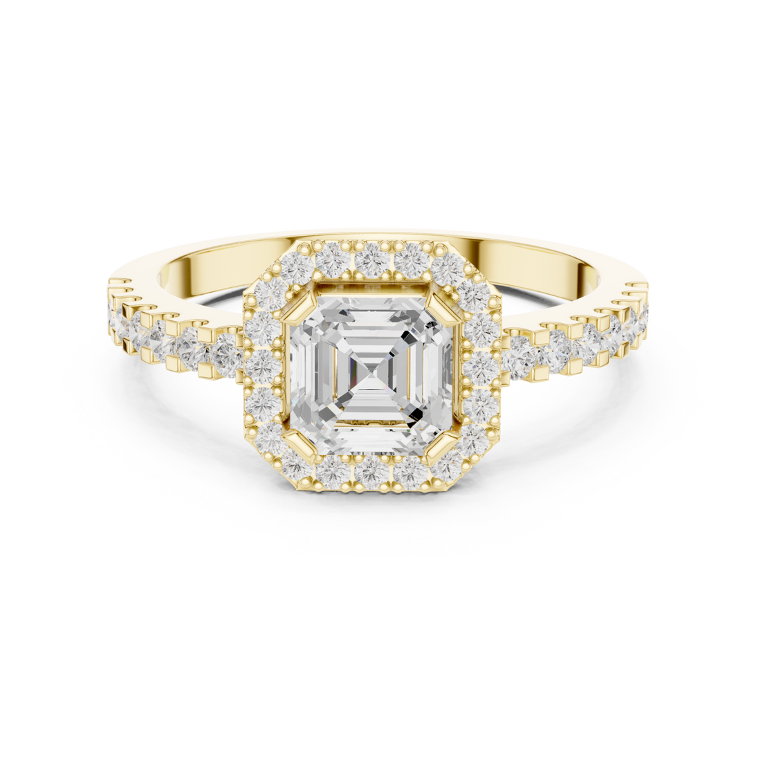 Gold Luminous Solitaire Crown Embrace Band Right View