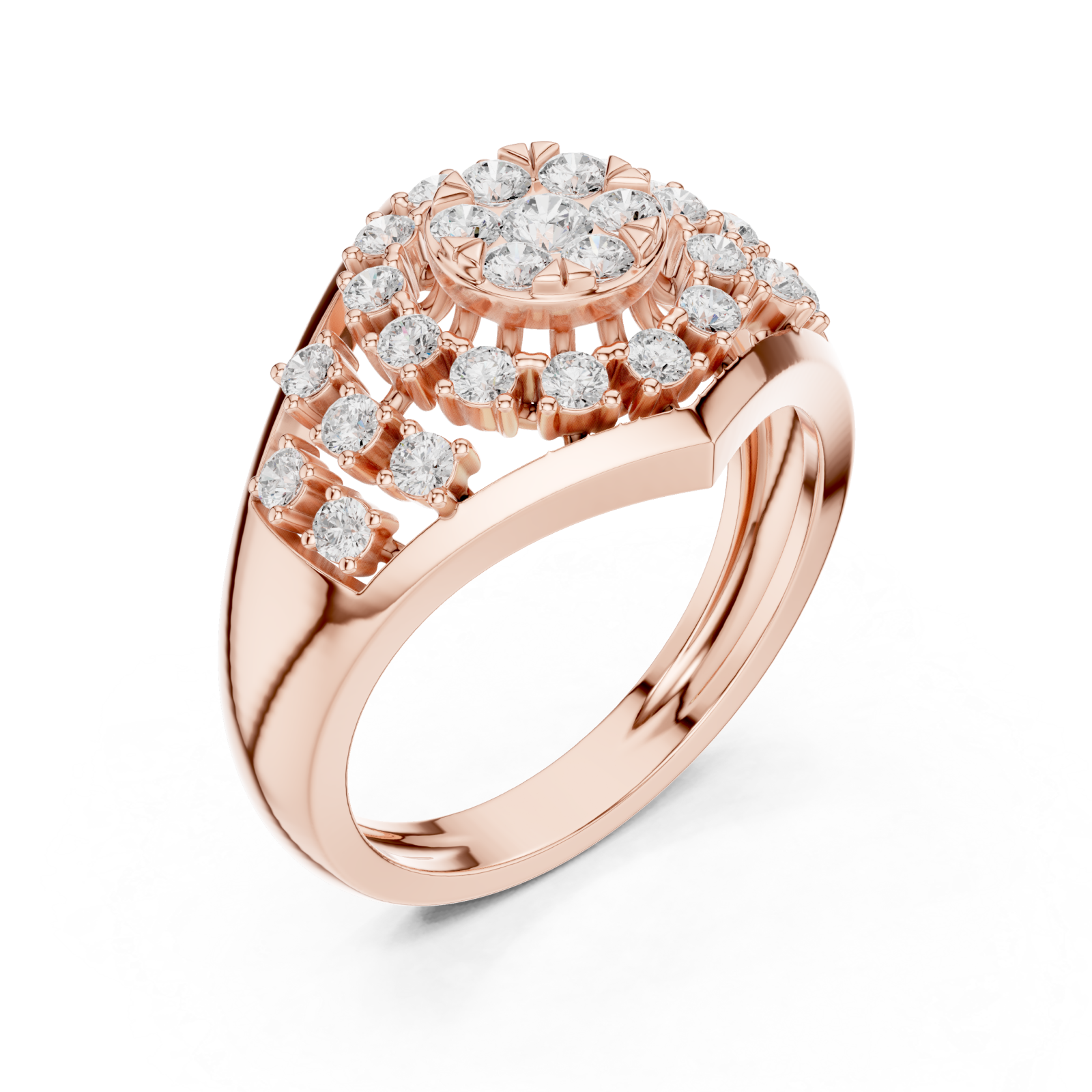 Rose Gold Radiant Sunbeam Statement Ring Right View