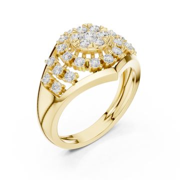 Gold Radiant Sunbeam Statement Ring Right View