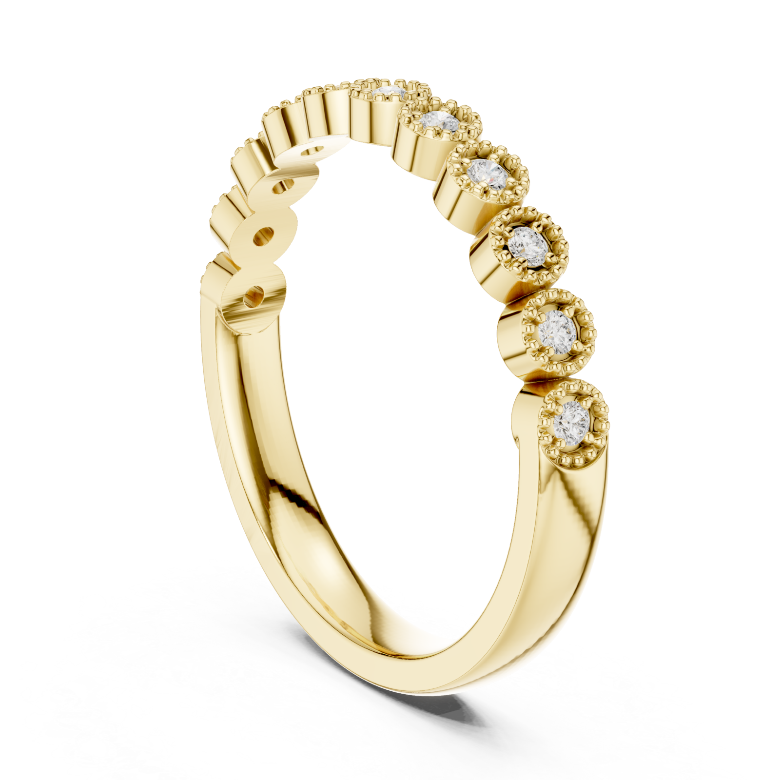  Gold Daisy Blossom Band Ring Left View