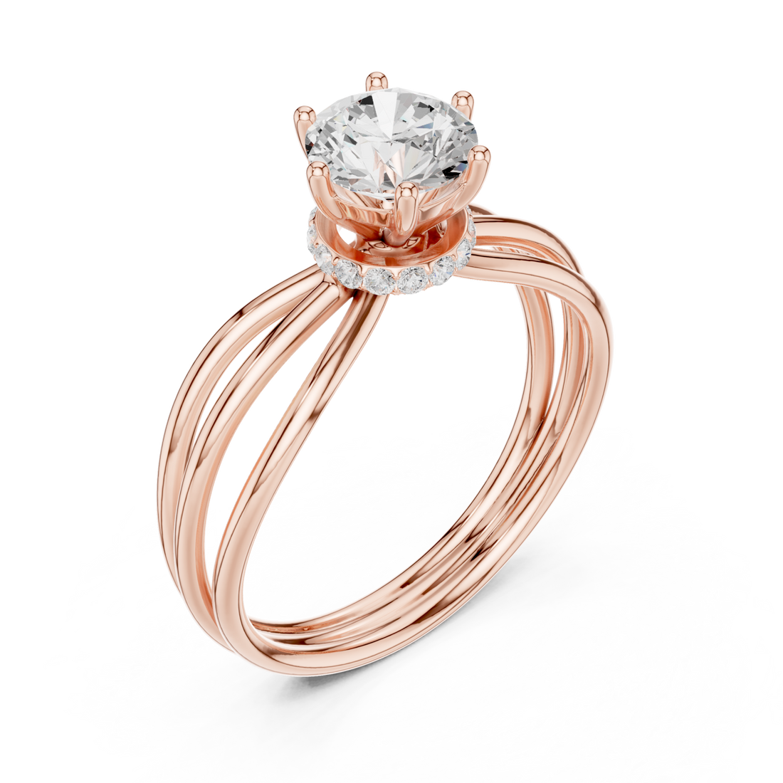  Rose Gold Celestial Muse Solitaire Engagement Ring Right View