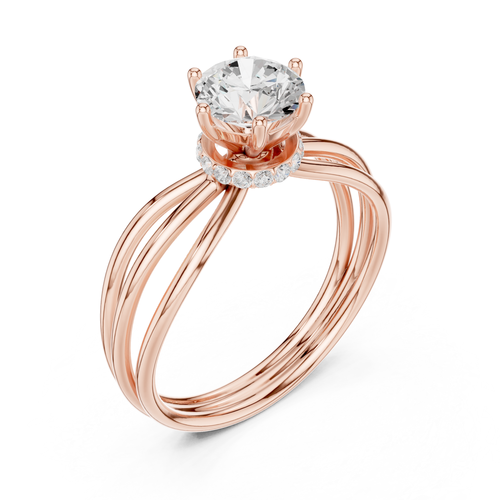  Rose Gold Celestial Muse Solitaire Engagement Ring Right View