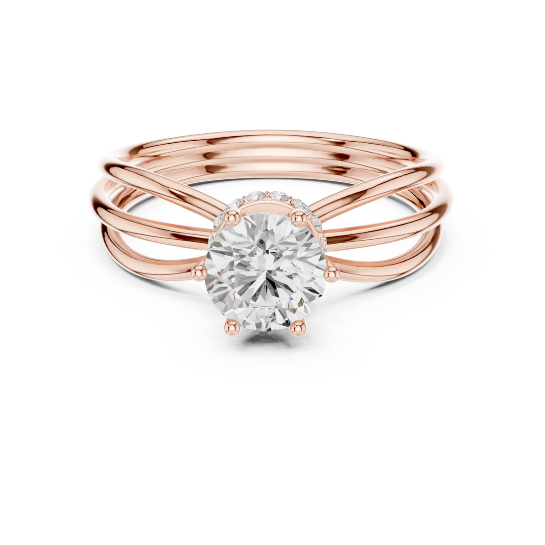  Rose Gold Celestial Muse Solitaire Engagement Ring Right View