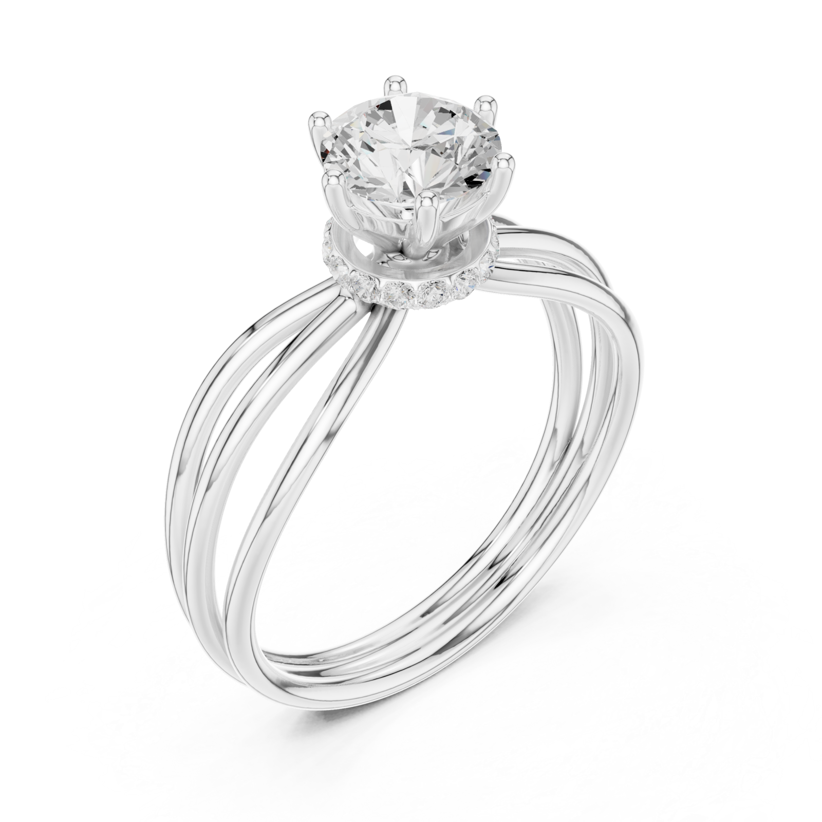  White Gold Celestial Muse Solitaire Engagement Ring Right View
