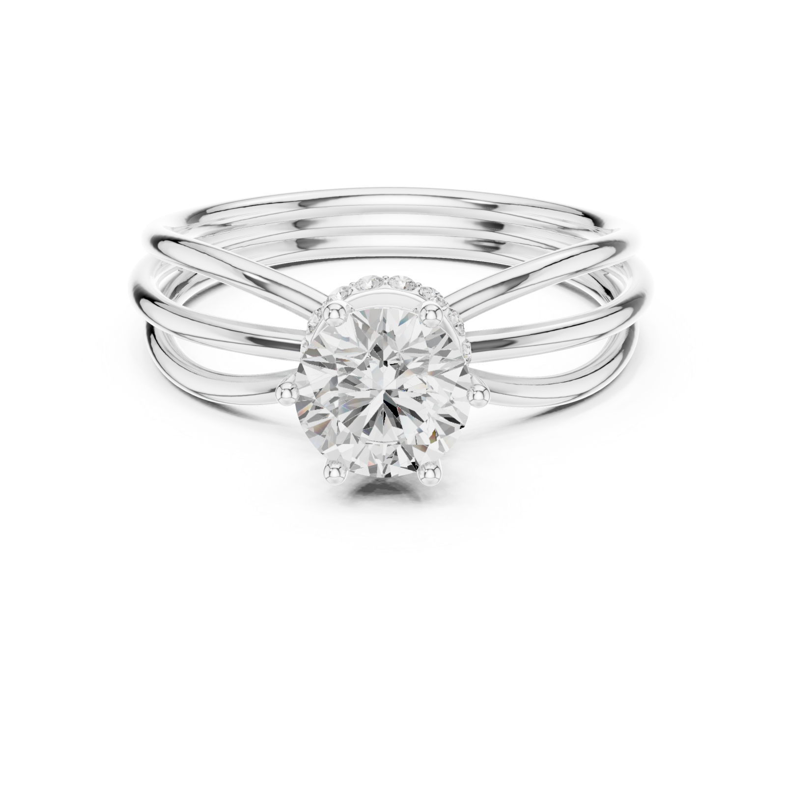  White Gold Celestial Muse Solitaire Engagement Ring Front View
