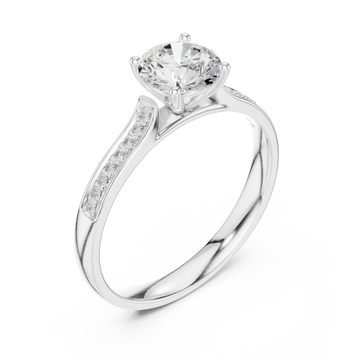  White Gold Radiant Muse Pavé Band Engagement Ring Right View