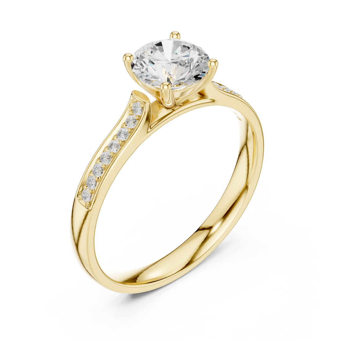 Gold Radiant Muse Pavé Band Engagement Ring Right View