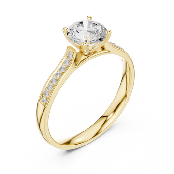 Gold Radiant Muse Pavé Band Engagement Ring Right View