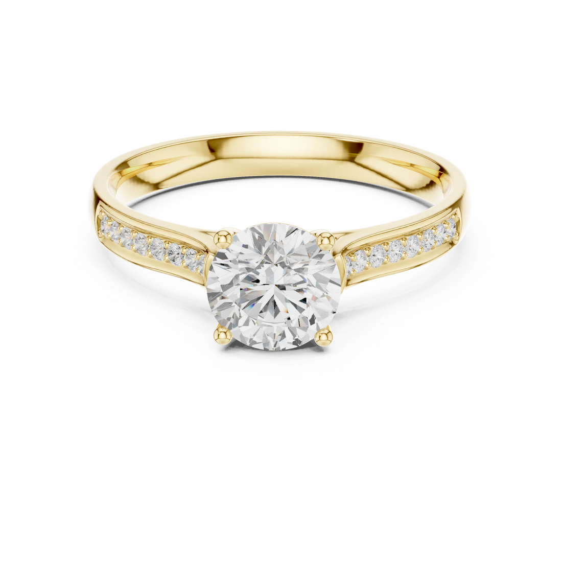 Gold Radiant Muse Pavé Band Engagement Ring Right View