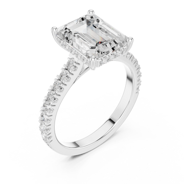  White Gold Emerald Grace Statement Ring Right View